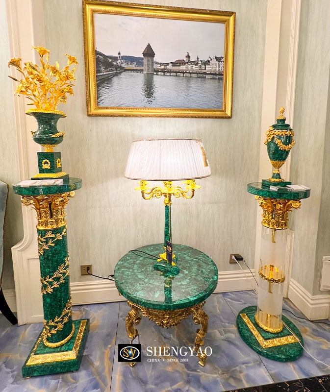 Natural Malachite Decorative Column
