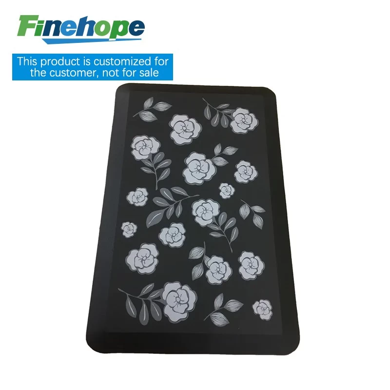 Finehope 定制廚房印花矽膠墊瑜伽徽標彩色成人墊帶印花定制地墊生產商