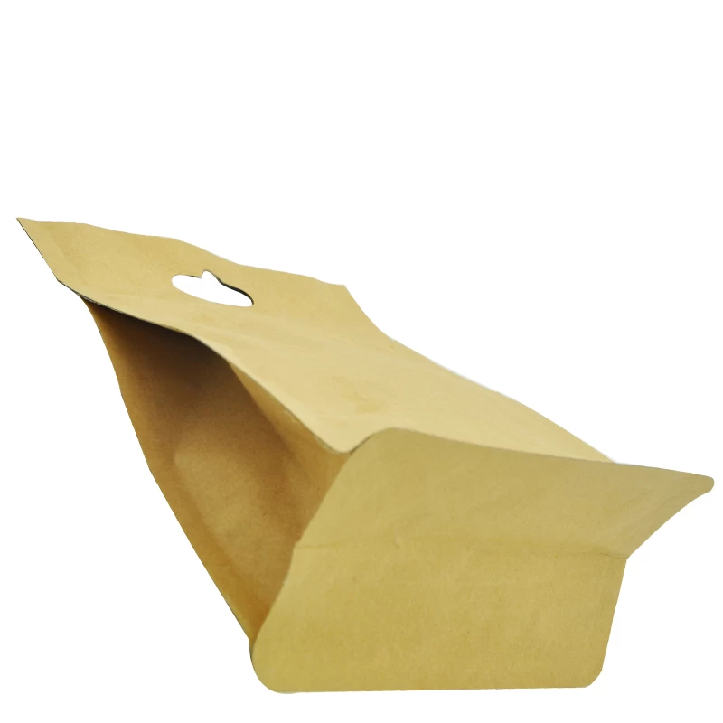ขนาดที่กำหนดเอง Zip Lock Flat Bottom กาแฟบรรจุอาหารกระดาษคราฟท์ Doypack Bag พร้อม Valve