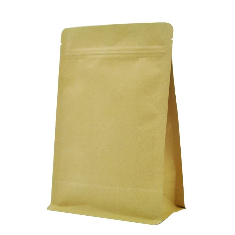 ขนาดที่กำหนดเอง Zip Lock Flat Bottom กาแฟบรรจุอาหารกระดาษคราฟท์ Doypack Bag พร้อม Valve