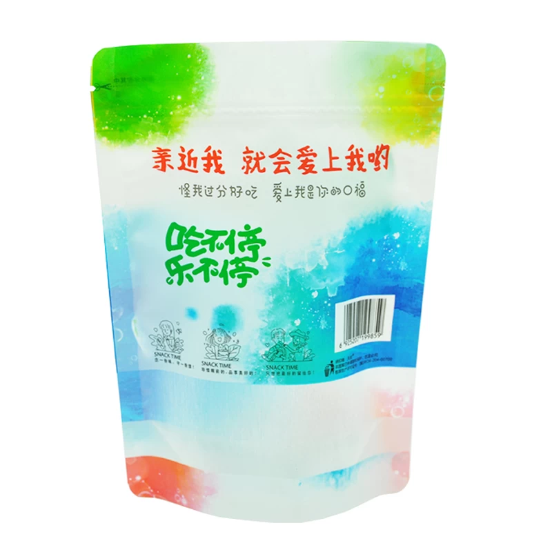 China Resealable zipper food packaging bags stand up pouch with transparent matte window manufacturer