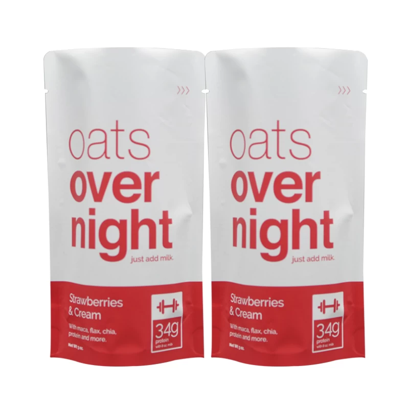 Oat บรรจุภัณฑ์ Matte Foil Heat Seal Stand Up กระเป๋าพร้อมช่องเปิดด้านบน