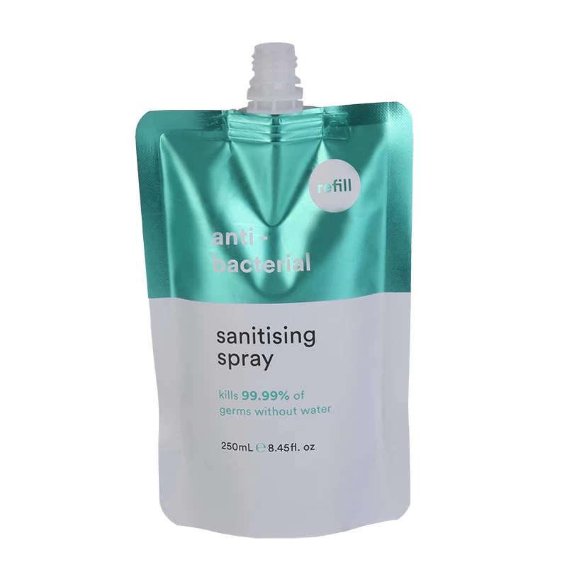 พิมพ์แบบกำหนดเอง Stand Up Spout Pouch Refill Pack Pouches พร้อมหน้าต่างใส / อลูมิเนียมฟอยล์