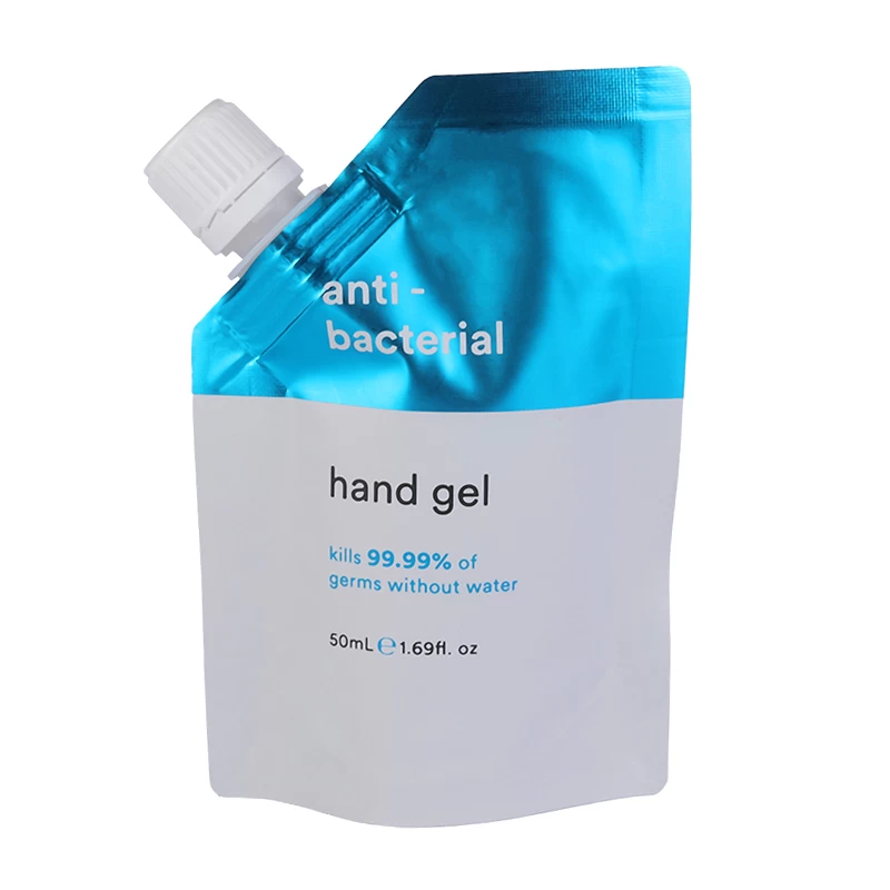 custom refillable plastic packaging pouch spout bag with cap