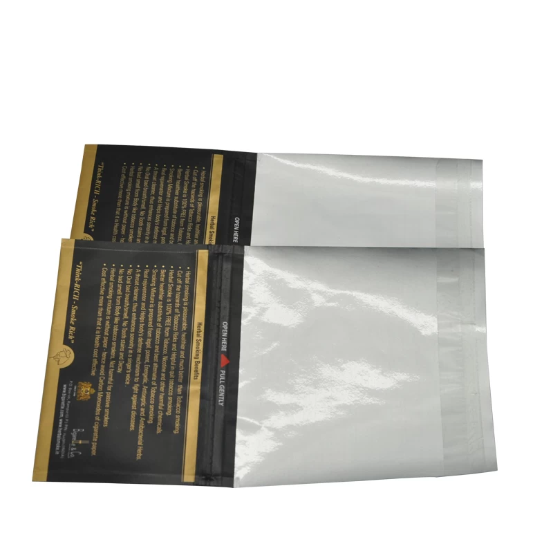 Reusable 25g 50g Herb ยาสูบสูบบุหรี่ยาสูบบรรจุภัณฑ์กระเป๋ายาสูบ Zip กระเป๋า Self-Adhesive สติกเกอร์