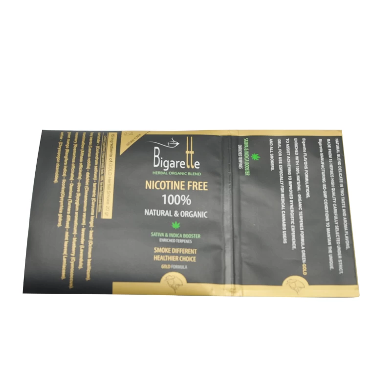 Reusable 25g 50g Herb ยาสูบสูบบุหรี่ยาสูบบรรจุภัณฑ์กระเป๋ายาสูบ Zip กระเป๋า Self-Adhesive สติกเกอร์