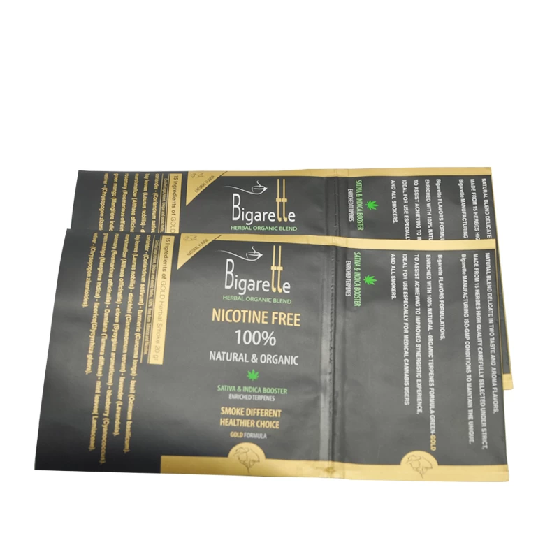 Reusable 25g 50g Herb ยาสูบสูบบุหรี่ยาสูบบรรจุภัณฑ์กระเป๋ายาสูบ Zip กระเป๋า Self-Adhesive สติกเกอร์
