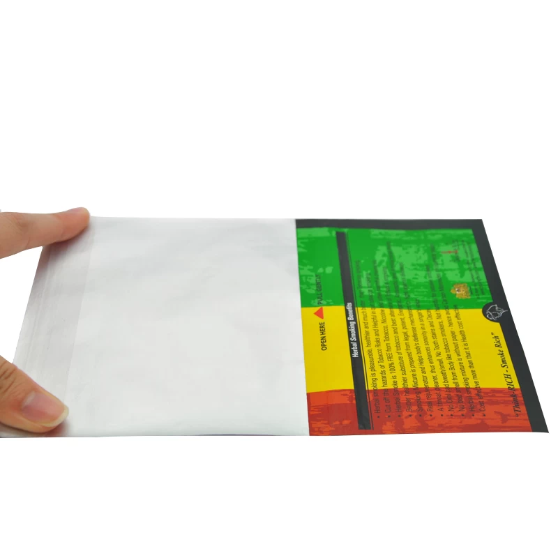 Custom Printed Resealable Empty Plastic Zipper Leaf Hand Tobacco Packaging Bag Rolling Packing Tobacco Pouches