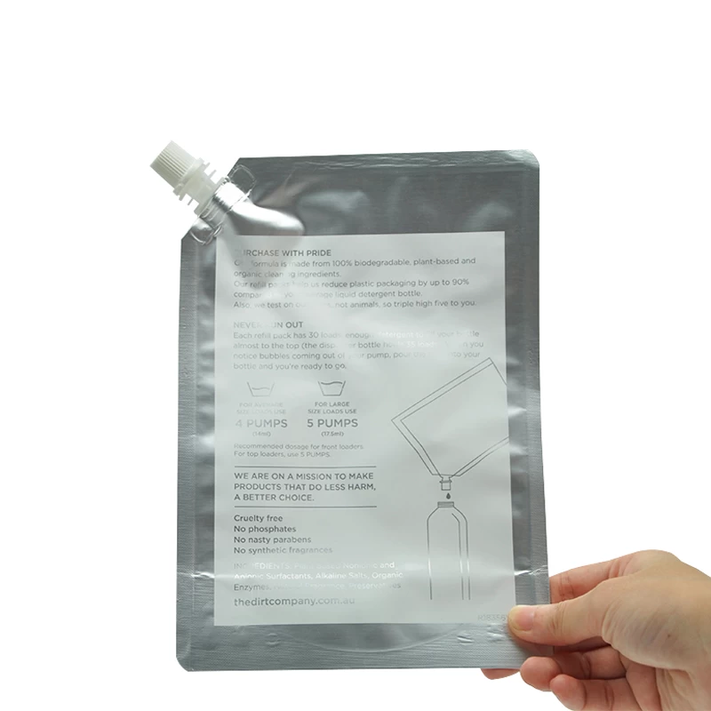 Aluminum foil Liquid Lotion Refill Pack Spout Pouch