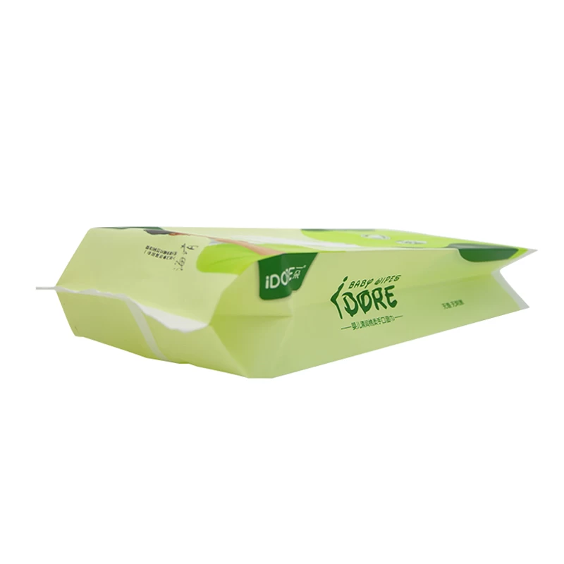 ผลิตในประเทศจีนพิมพ์แบบกำหนดเองเด็ก Wet Wipe bag พร้อมสติ๊กเกอร์