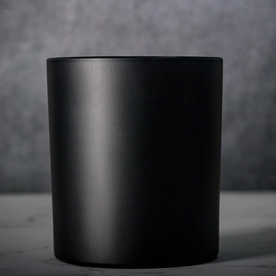 Matte Black Glass Candle Jar 11oz Wholesale