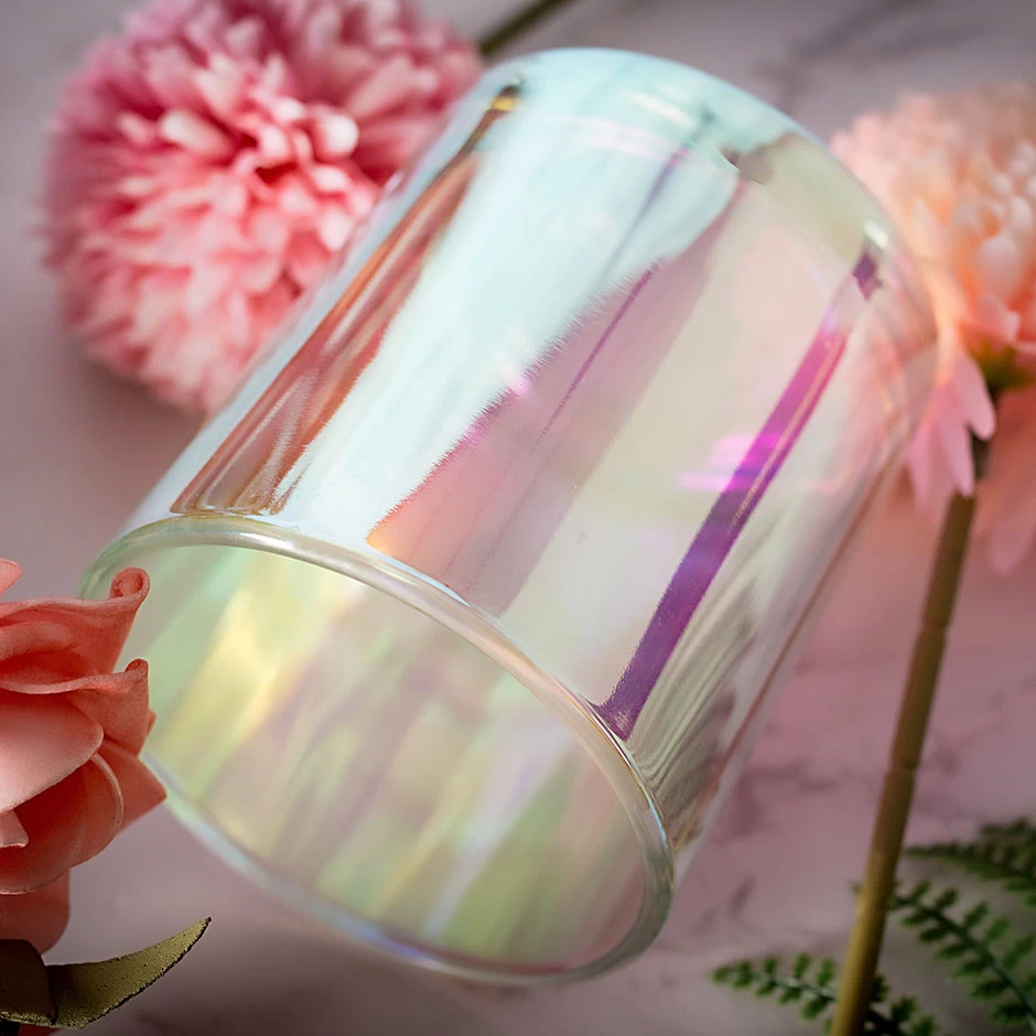 Luxury Iridescent Candle Jar Interior White and Rainbow Candle Holder for  Wholesale - China Iridescent Candle Jar and Iridescent Jar price