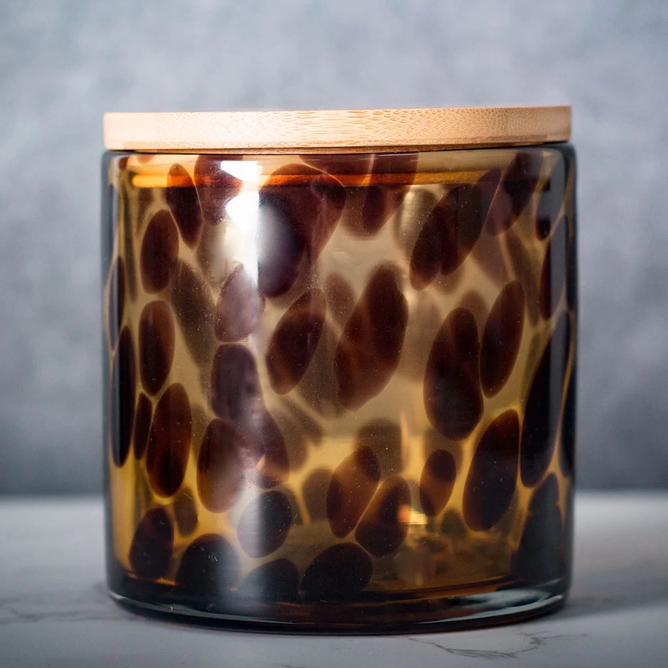15oz Colored Glass Candle Holder Handmade