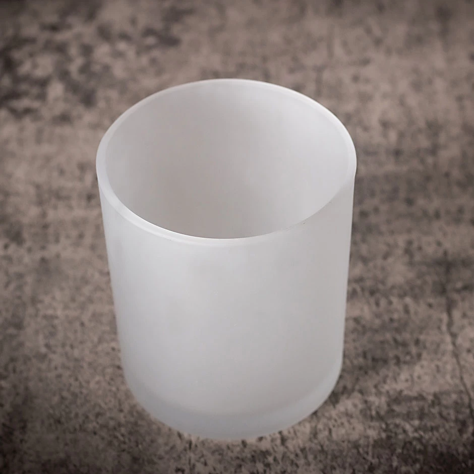 Frosted Glass Candle Holder With 11oz Wax Fill