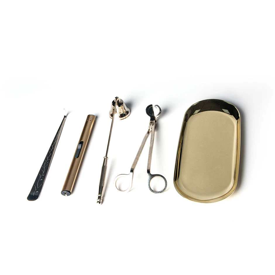 Shiny Gold Candle Accessories Set For Wholesale