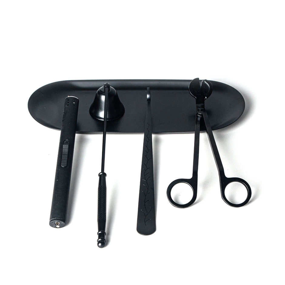 Ensemble d'accessoires pour bougies noires Wick Trimmer Factory