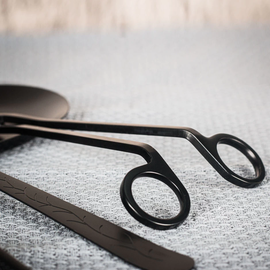 Ensemble d'accessoires pour bougies noires Wick Trimmer Factory