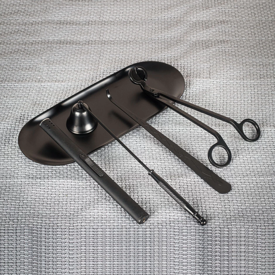 Ensemble d'accessoires pour bougies noires Wick Trimmer Factory