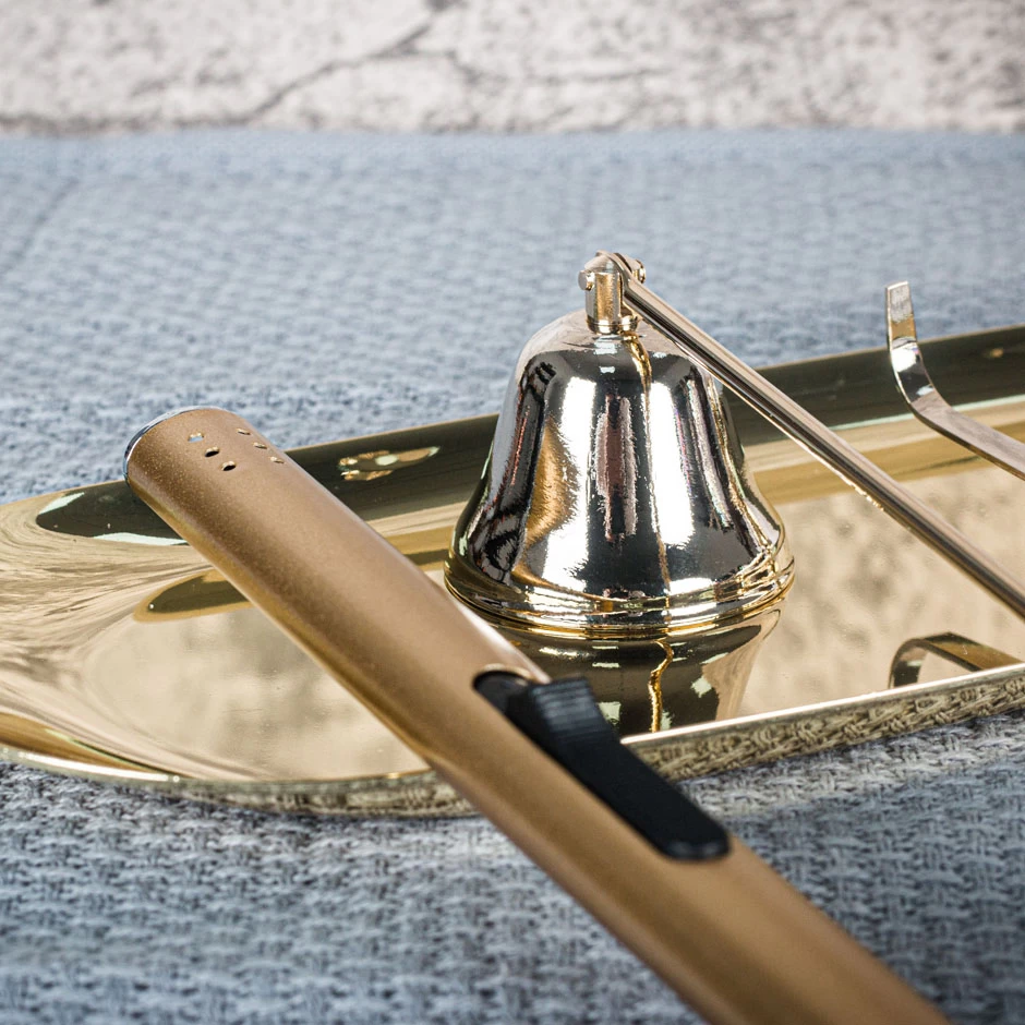 Shiny Gold Candle Accessories Set For Wholesale