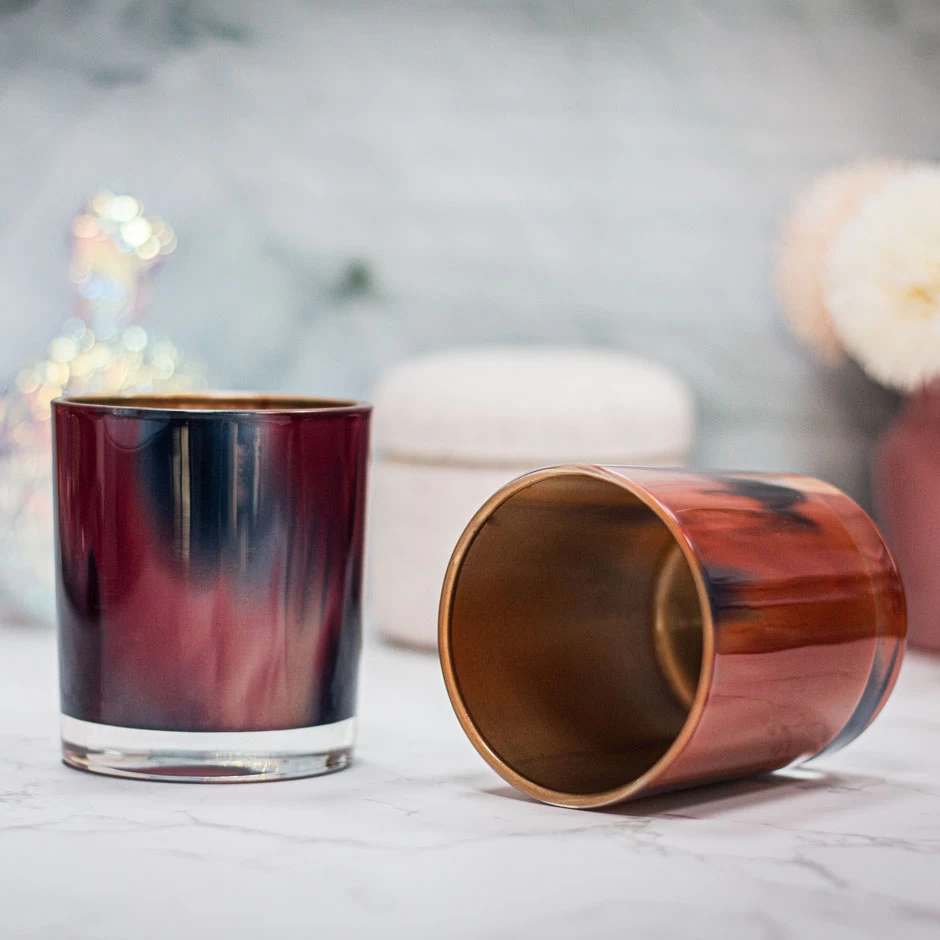 Fill 8oz Colored Glass Candle Containers