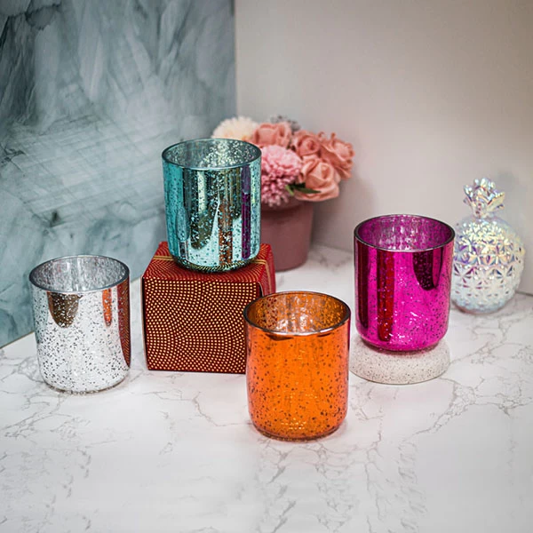 metallic candle holders