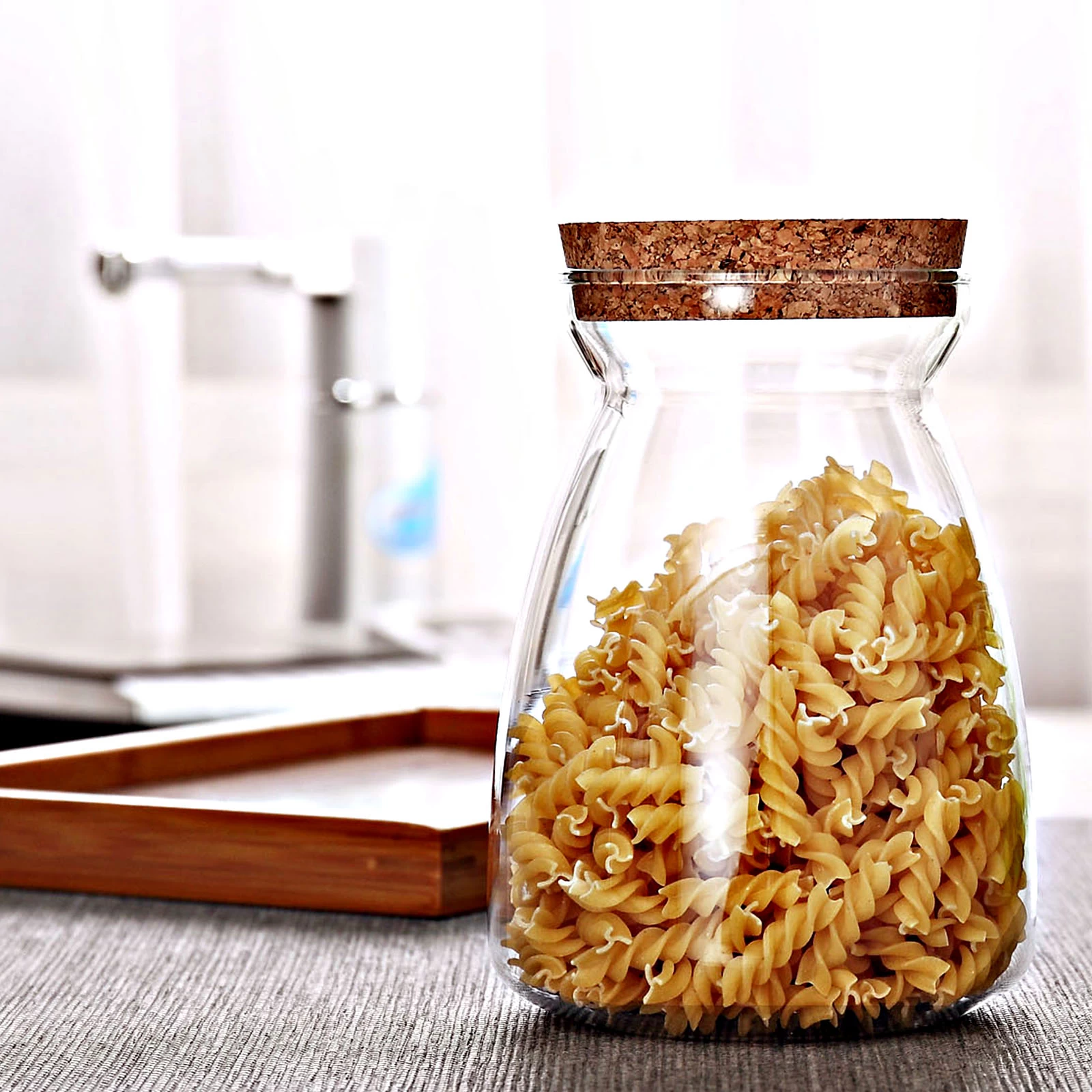 Cupwind 34oz Glass Food Storage Containers with Airtight Bamboo Lid