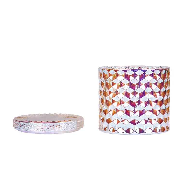 Gorgeous Iridescent Diamond Candle Jar 12oz