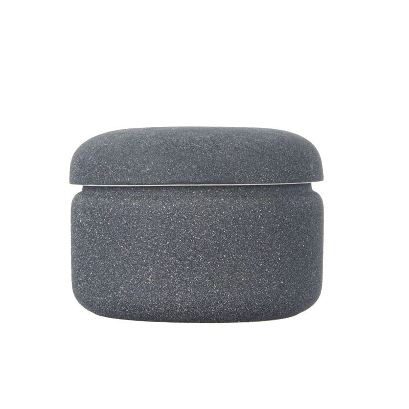 Black Ceramic Candle Container With Lid