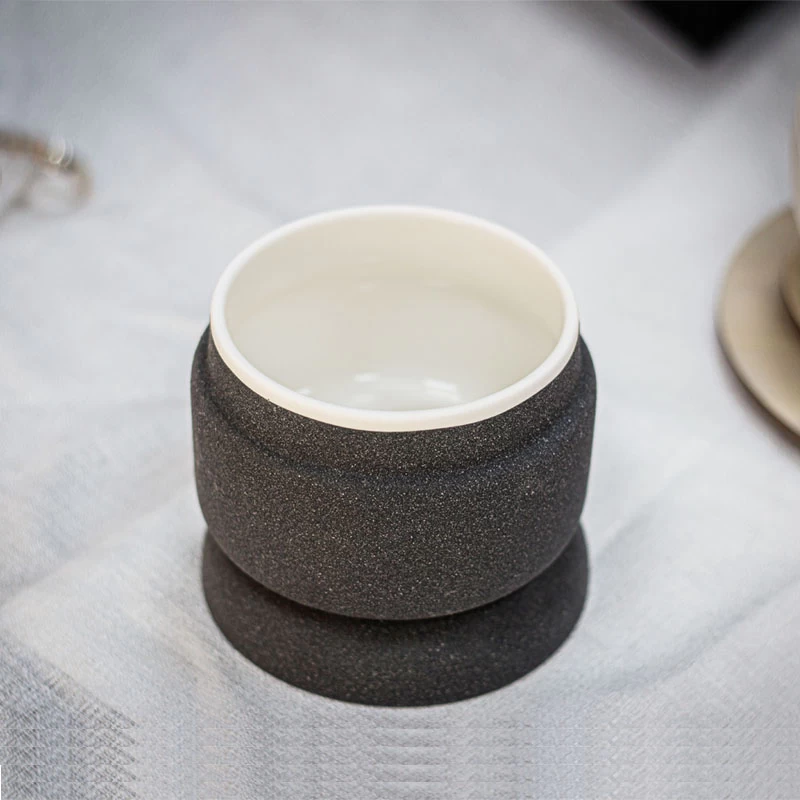 Black Ceramic Candle Container With Lid