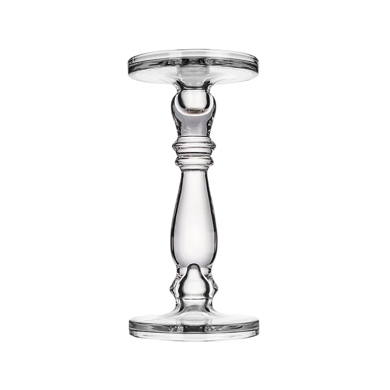 Handmade Bubble Glass Pillar, Taper, Candlestick Candle Holder D 5.11