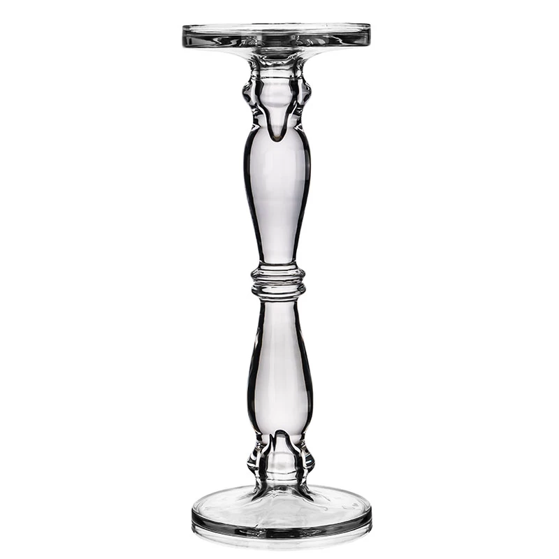 Bubble Glass Pillar, Taper, Candlestick Candle Holder D 5.11