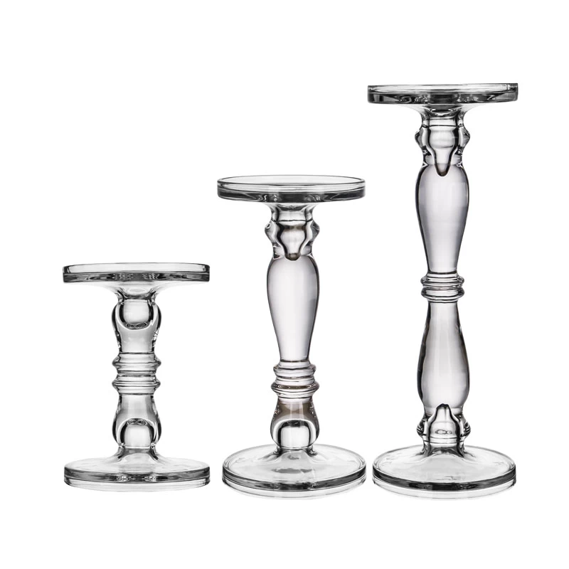 Handmade Glass Pillar, Taper, Candlestick Candle Holder D 5.11