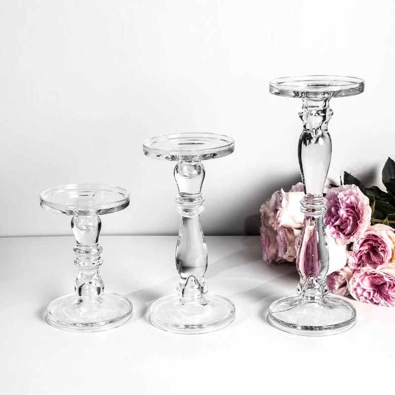 Handmade Glass Pillar, Taper, Candlestick Candle Holder D 5.11