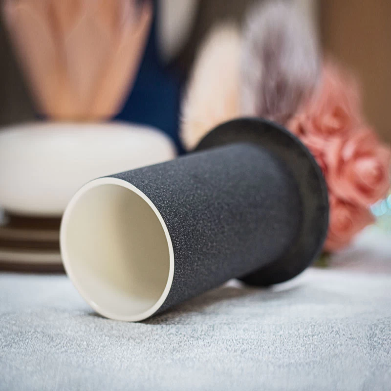 13oz Black Cylinder Ceramic Candle Holder Factory