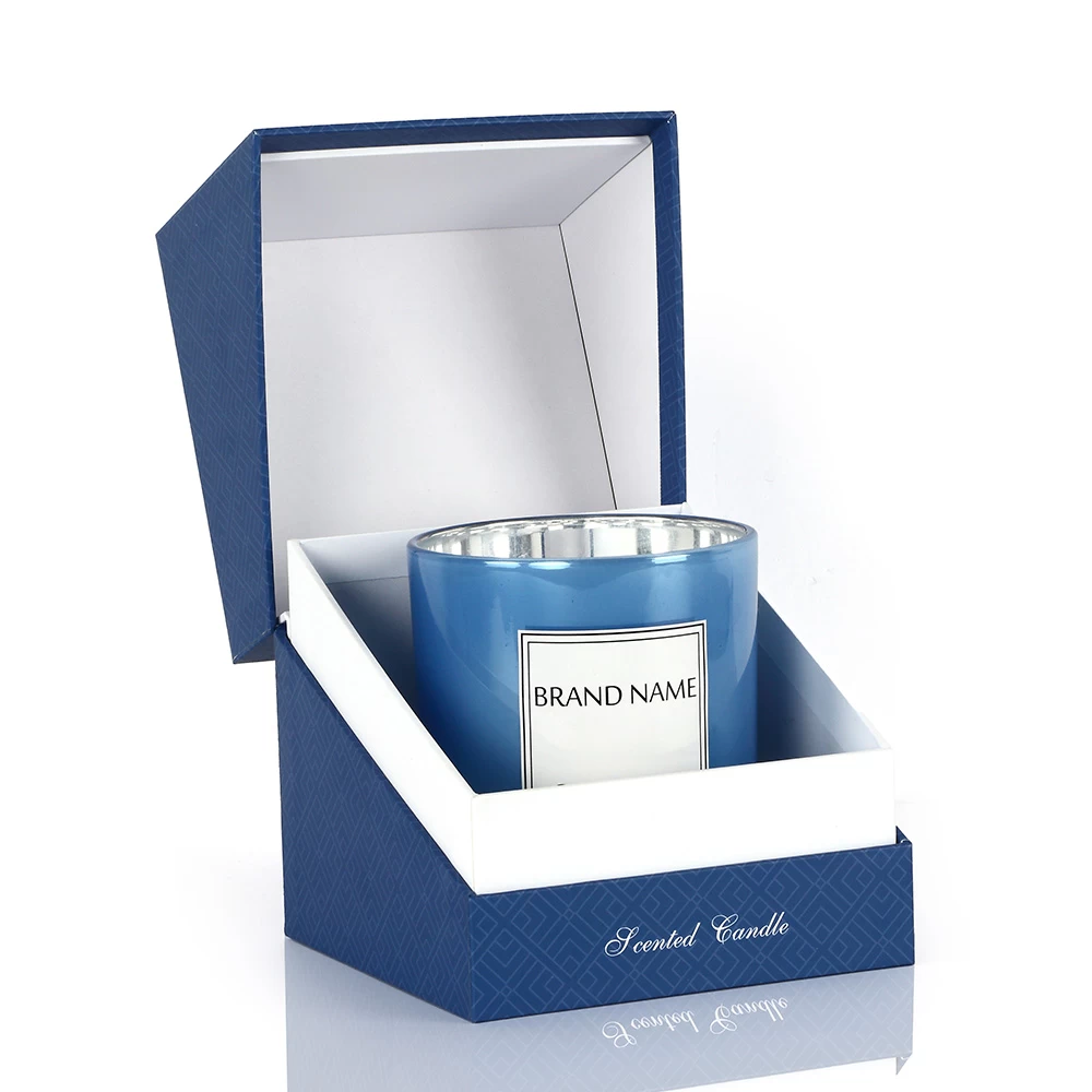 Unique Design Luxury Gift Box Ocean Blue for Scented Candle