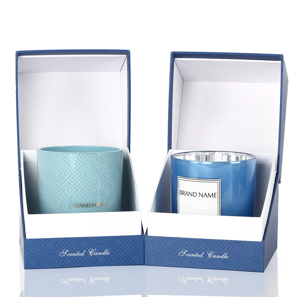 Unique Design Luxury Gift Box Ocean Blue for Scented Candle