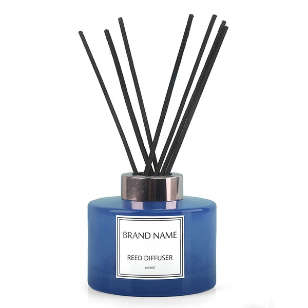 blue glass diffuser bottle