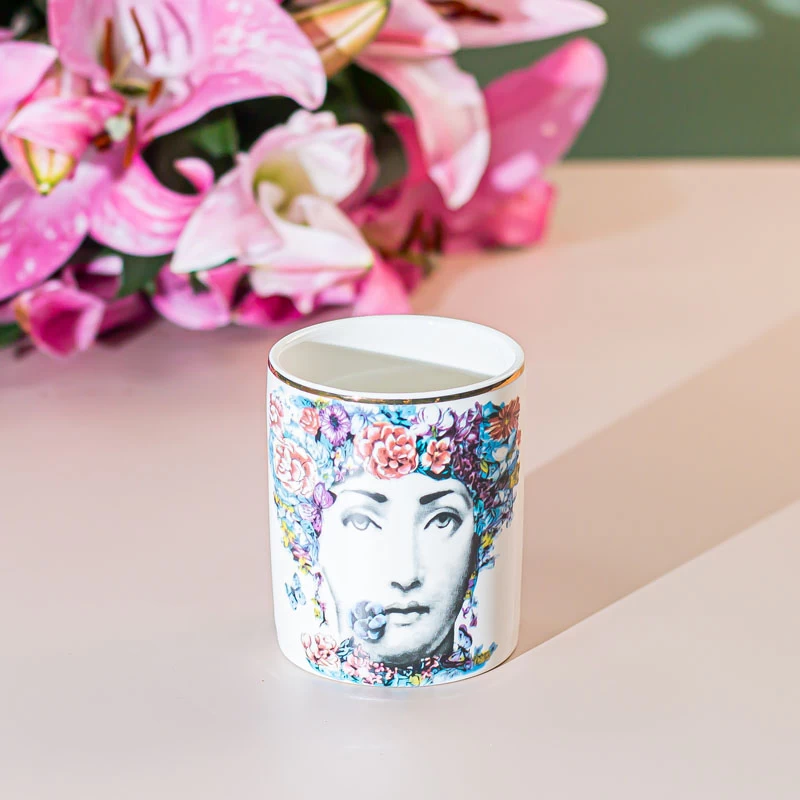 Ceramic Candle Holder Blossom Lady 9oz