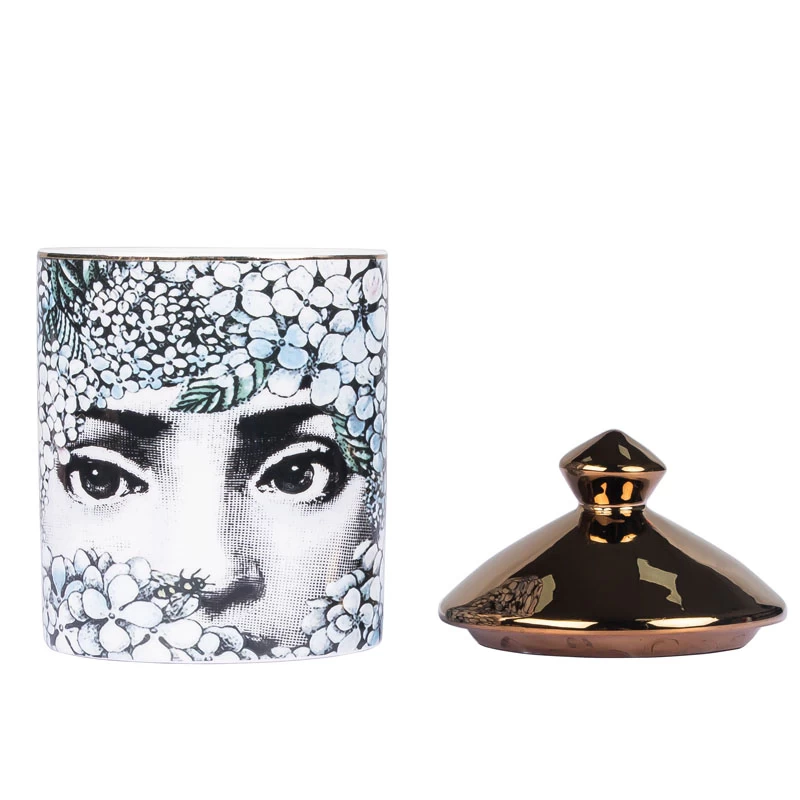 The Wiz Ceramic Candle Jar with Golden Lid for Scented Candle OEM & ODM
