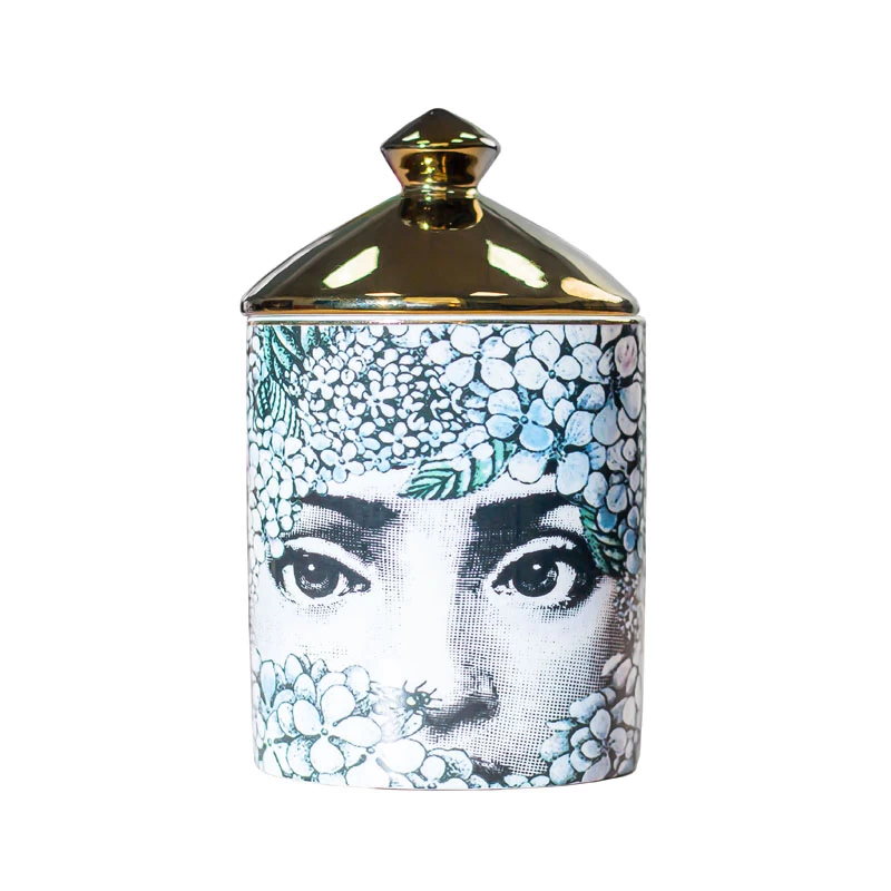The Wiz Ceramic Candle Jar with Golden Lid for Scented Candle OEM & ODM