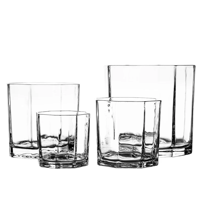 Octagonal Bulk Transparent Glass Candle Holder 14oz