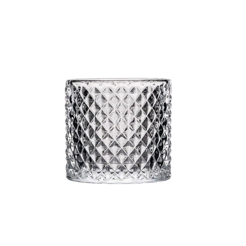 Crystal Geo Cut Glass Candle Jar With Lid Wholesale