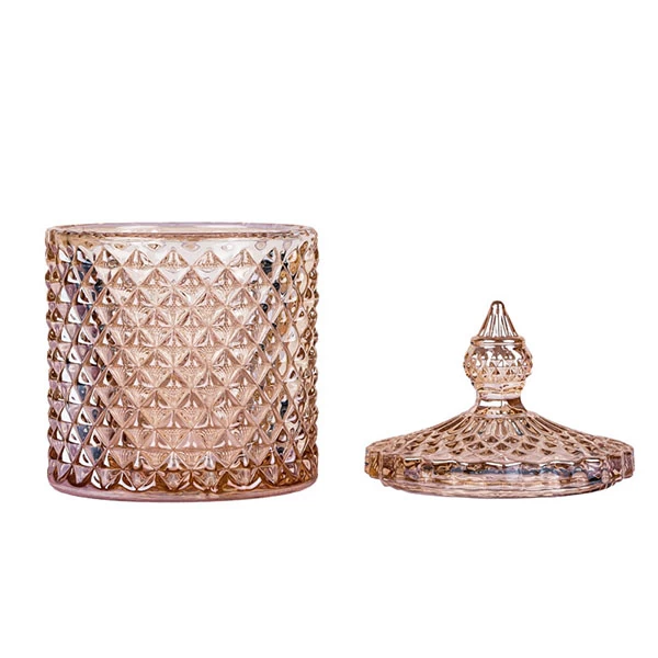 geo glass candle jar
