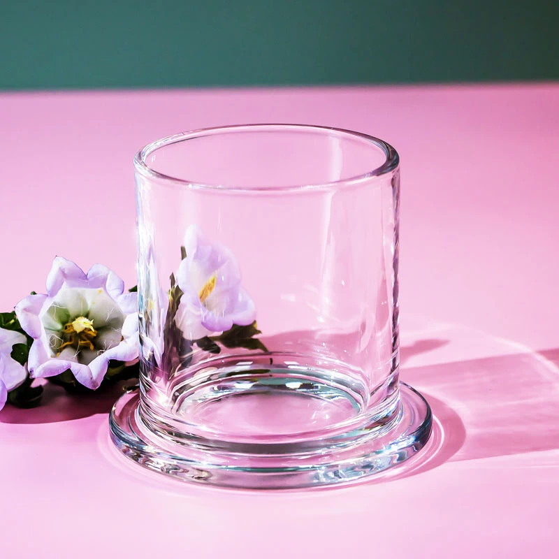 5 oz candle jar clear glass with foot stand