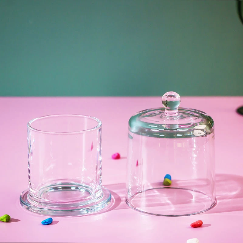 5 oz candle jar clear glass with foot stand