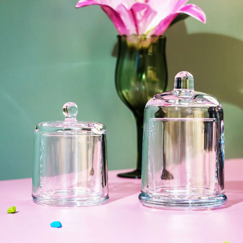 5 oz candle jar clear glass with foot stand