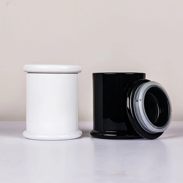 white metro candle jar
