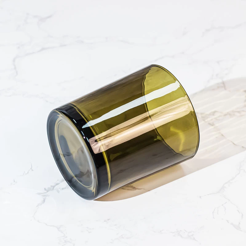 Durchscheinendes olivgrünes Glas für Duftkerzen