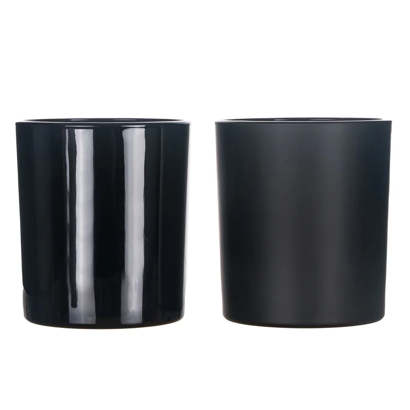 Matte Black Glass Candle Holder 8oz for Scented Candles