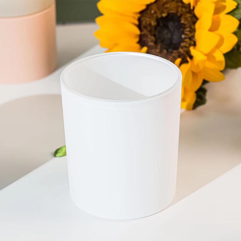 Matte White Reusing Candle Jars 8oz Home Fragrance Containers On Sale